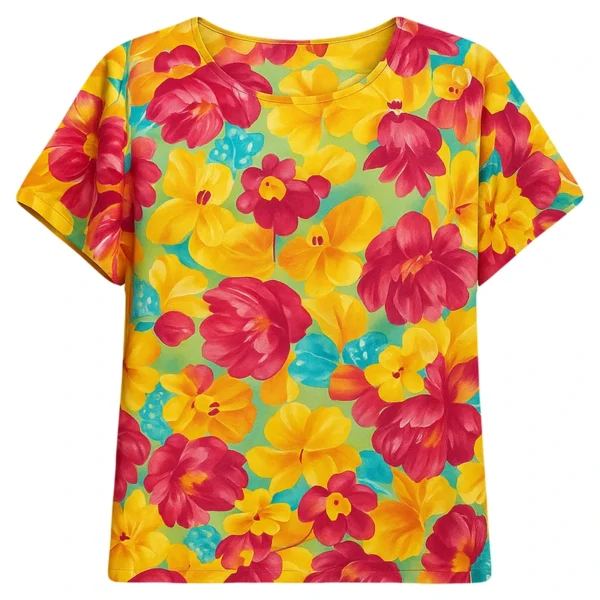 تیشرت آستین کوتاه زنانه مدل آیدا